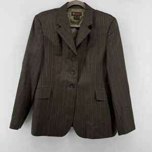 Ariat Kids Brown Pinstripe Western Wool Show Blazer Jacket Size 16R equestrian